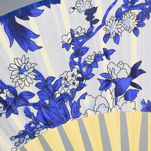 王星记扇子真丝绢扇青花瓷礼盒套装中国风古风女式礼品折扇工艺扇