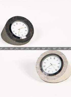MOON慕空间样板房衣帽间台面小钟表摆件书房玄关软装饰品摆设道具