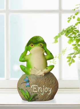 治愈系小摆件日式不生气无事青蛙解压桌面创意可爱办公桌汽车载礼