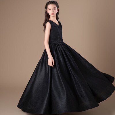 少女中大童钢琴主持人公主裙小提琴演奏朗诵表演出晚礼服气质长款