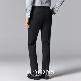 修身 西服裤 羊毛黑色直筒西裤 职业西装 子夏 青年商务正装 吉约蒙男士