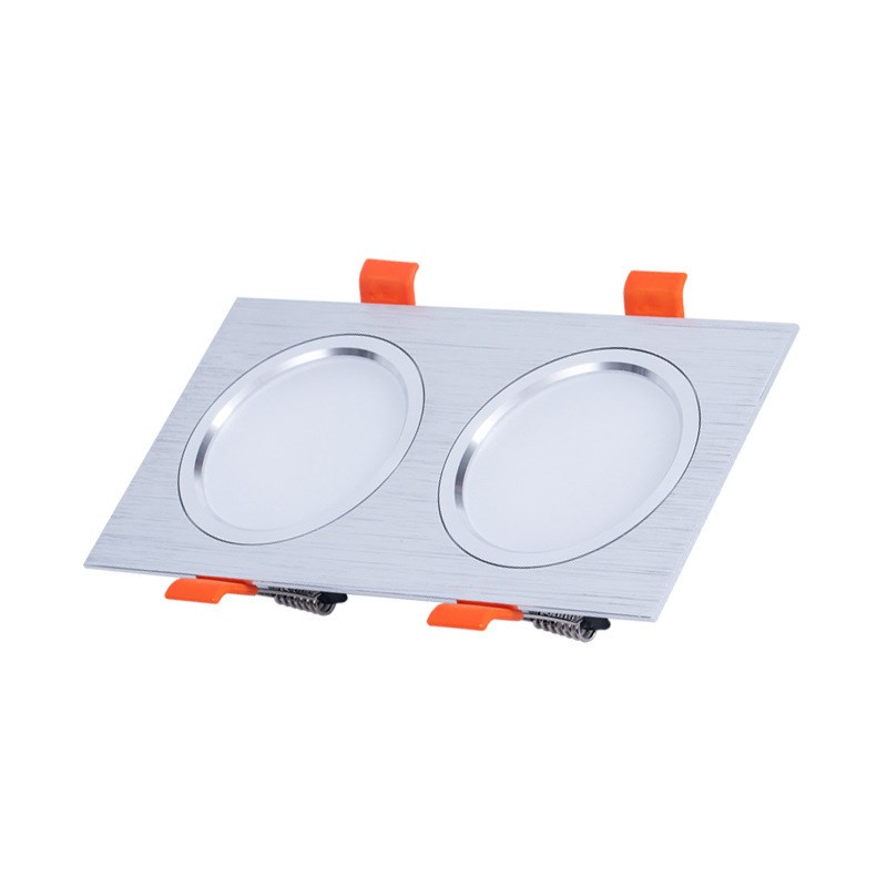 LED双头筒灯吊顶格栅灯长方形射灯嵌入式天花灯双筒灯双排斗胆灯