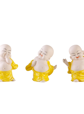 新中式禅意陶瓷招财弥勒笑佛创意玄关客厅家居装饰品车载汽车摆件