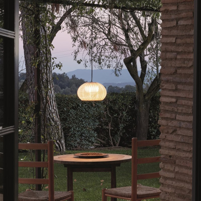 蒸客户外防水藤编吊灯草藤吊灯藤艺灯民宿灯纯手工编织户外吊灯