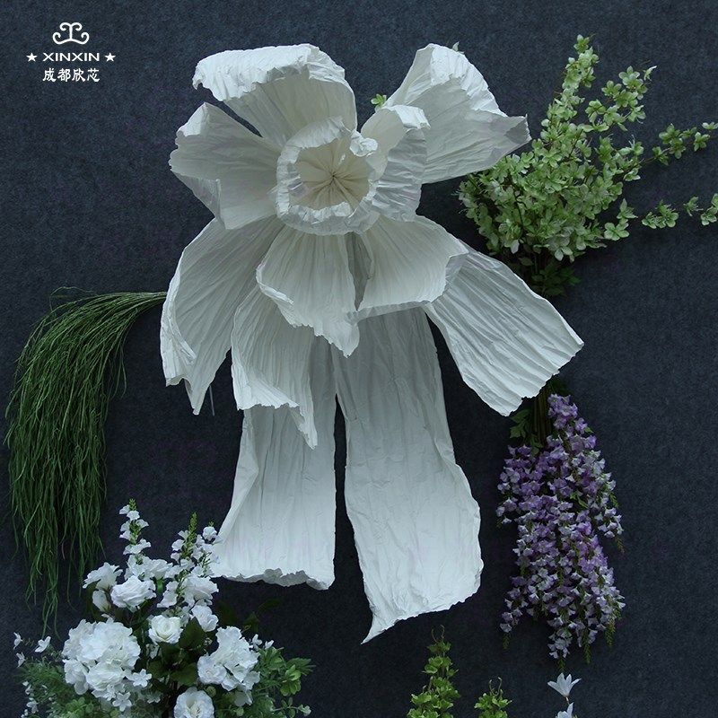 白色美塑花巨型纸花婚庆舞台背景装饰凤蝶花手工褶皱花艺橱窗美陈,节庆用品/礼品,婚庆绢花,淘宝优惠券,粉丝福利购,淘宝优惠卷
