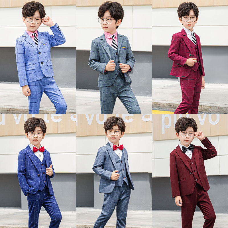 儿童西装套装男童礼服花童主持人王子钢琴服装演出英伦风加绒加厚