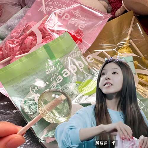 苹果味糖果aaaaapple苹果棒棒糖无蔗糖0糖精健康水果味