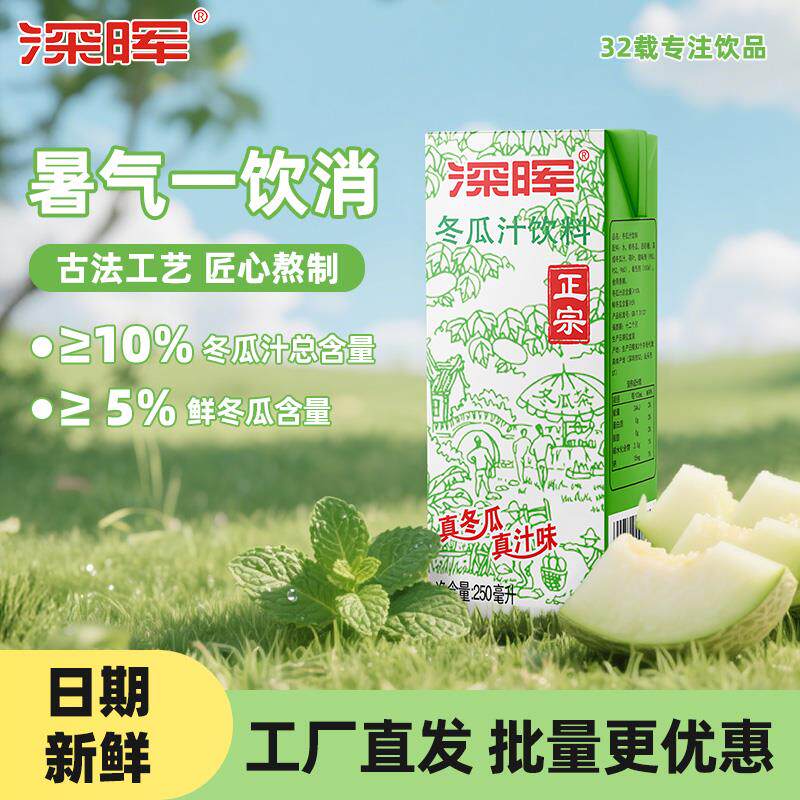 新日期冬瓜茶饮料整箱24盒装广东水饮料冬瓜汁夏季解渴荷叶冬