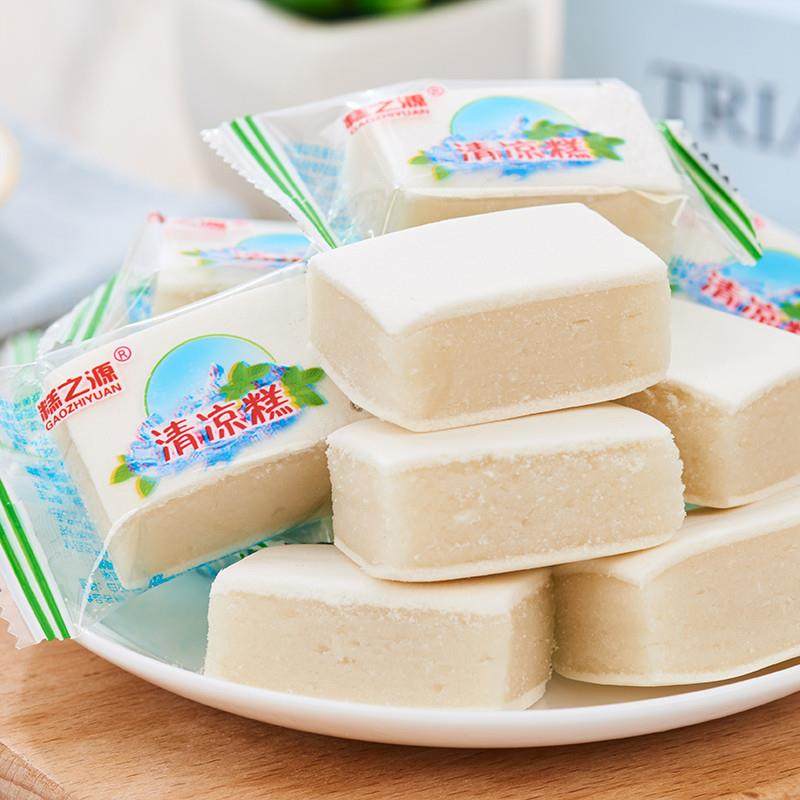 正宗薄荷味清凉糕潮糕湖南特产老式传统手工糕点心糯米糕早餐儿时