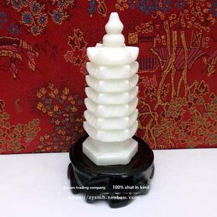 七层、九层、十三层白色大理石文昌塔石雕摆件家居卧室客厅书桌陈