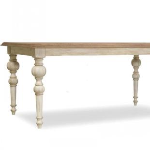 快餐桌长方形餐厅餐桌原木实木办公桌会议桌 田园风格 A10L美式 法式