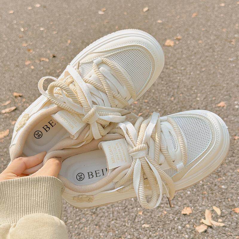 好货夏季女鞋厚底小白鞋女百搭小众夏天配裙子鞋子透气网面网鞋运