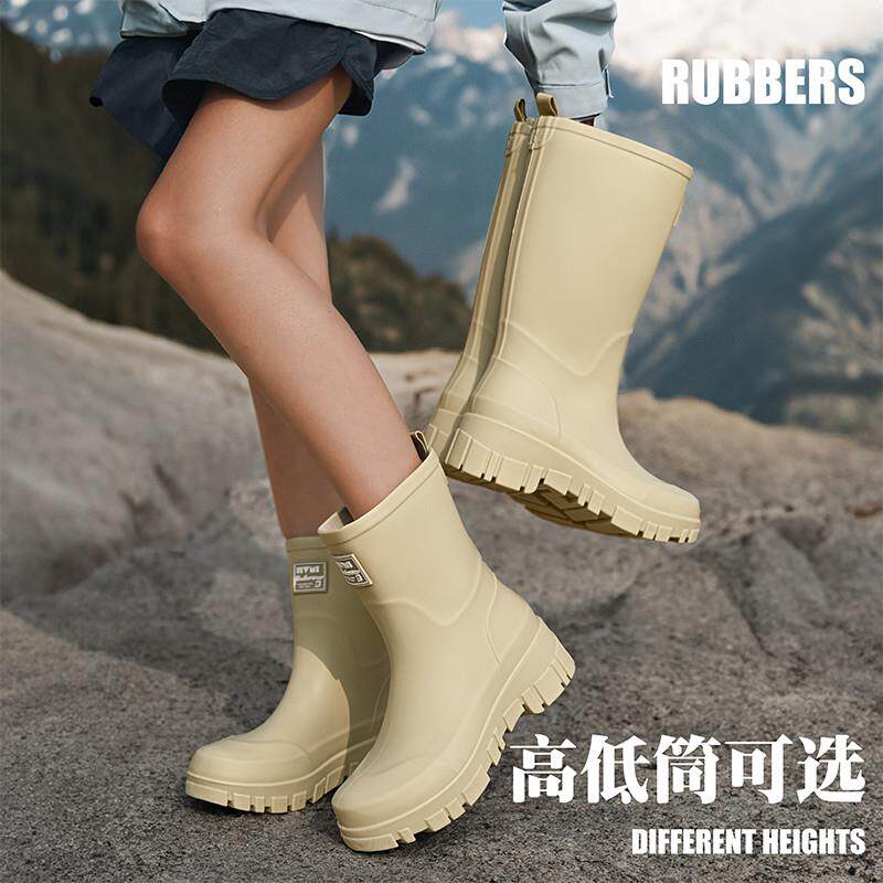 好货雨鞋女款长筒水鞋防水防滑时尚外穿厚底高筒雨靴洗车买菜厨房