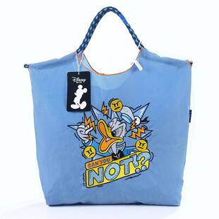 好货新款 品牌唐老鸭刺绣ball购物袋环保尼龙大容量手提单肩斜挎包