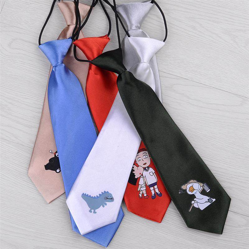 短款卡通小领带学生高中时尚女jk衬衣免打领带儿童学院风礼服配饰