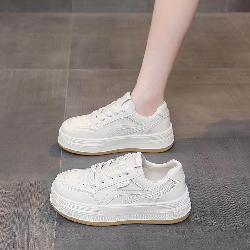 好货踩屎感34码真皮小白鞋女款2026新款春季爆款厚底防滑软底运动