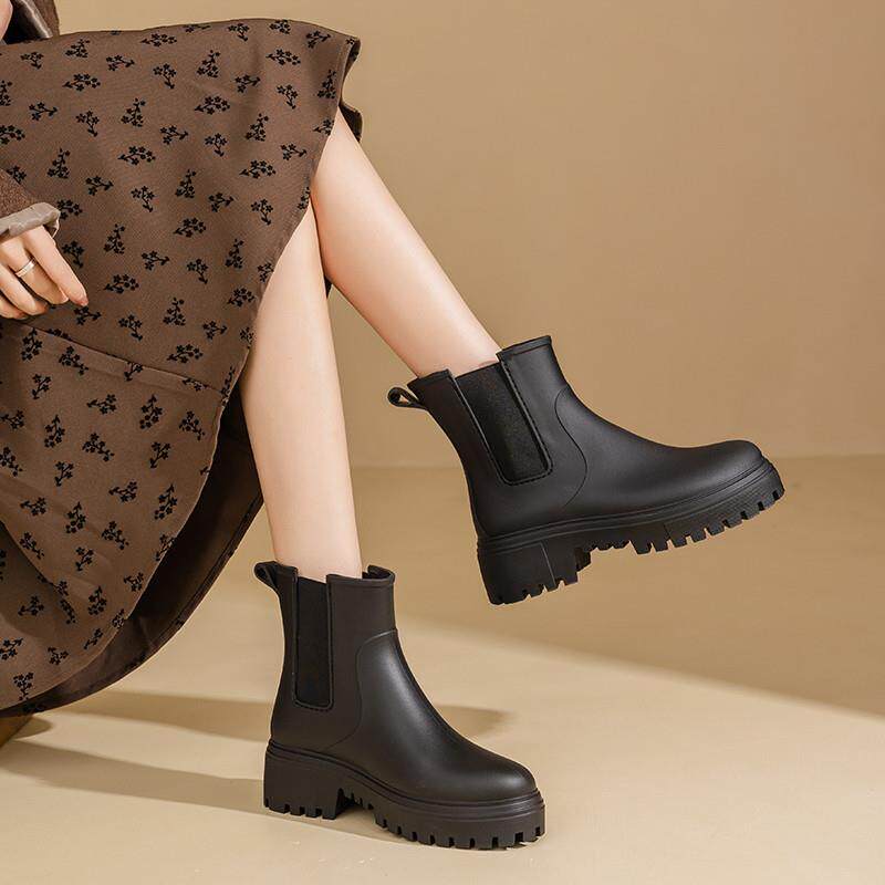 好货新品网红马丁雨鞋女款时尚外穿中筒防水鞋防滑好看的雨靴加绒