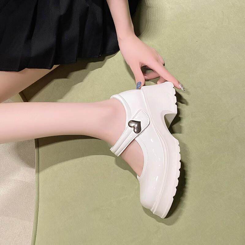 好货玛丽珍女松糕厚底小众设计单鞋英伦风小皮鞋百搭粗跟婚纱神器