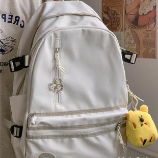 好货日系ins风红色双肩包女 初中高中学生书包女生简约大容量电脑