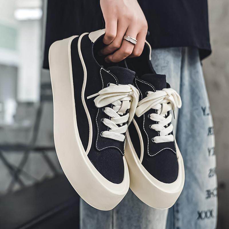 好货鞋子男款春夏透气薄款布鞋2026新款潮牌高级感板鞋厚底小众帆