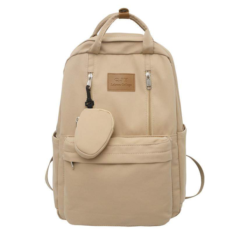 好货大容量双肩包高中生初中生校园书包日系韩版纯色手提两用休闲