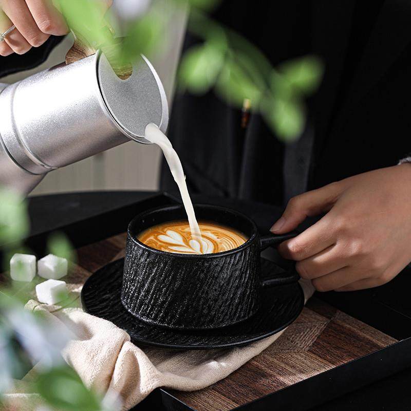 陶瓷咖啡杯高级感轻奢高颜值女士个人专用拉花杯设计感小众拿铁杯