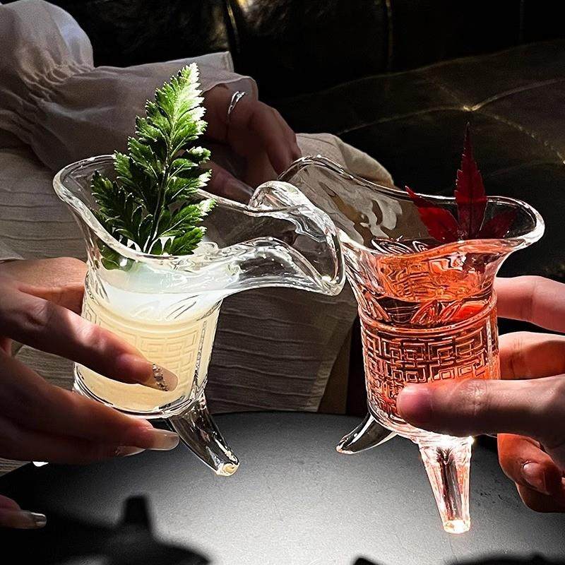 好货创意仿古爵杯古代王鼎造型酒吧源创帝王杯三足杯鸡尾酒杯个性