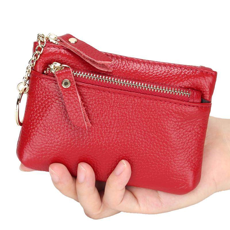 好货真皮手拿零钱包女短款超薄简约迷你小包卡包妈妈钥匙扣硬币包