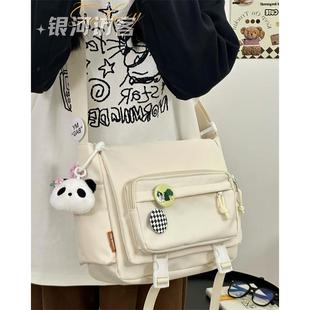 好货ins日系少女学生斜挎包港风复古文艺包包女韩版休闲单肩邮差