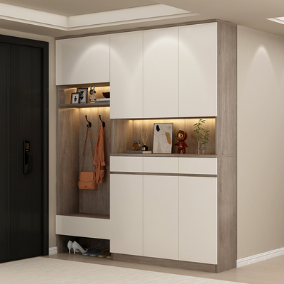 定制全实木热销鞋柜家用门口玄关柜一体靠墙2025新款入门薄收纳柜