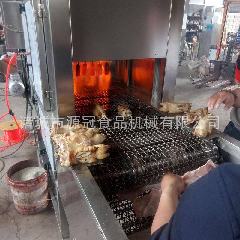 供应鸭翅液化气烧毛机 上下喷火肉类燎毛机 肉皮烤毛设备