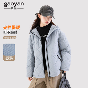 女童秋冬款夹棉外套大童女式棉服初中生女孩2025新款加棉深秋上装