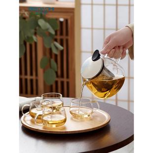 北大史 玻璃茶具 泡茶壶家用客厅办公室耐热玻璃一壶四杯喝茶套装