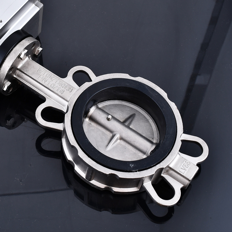 D671X/F-16P气动对夹式蝶阀AT304不锈钢气动蝶阀DN50 65 80 100