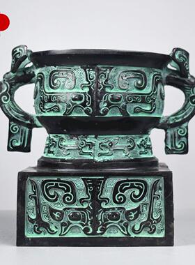 彷古青铜武王方利簋盆蒸锅甗春秋敦圆豆摆件伯矩鬲灶西周簠食器