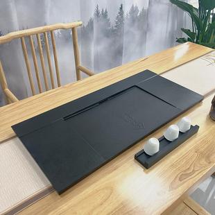 茶盘客厅家用石头轻奢现代高端办公室单独整块天然乌金石茶台茶几