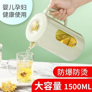 冷水壶玻璃耐高温家用凉水壶大容量泡茶壶夏天晾凉白开储水壶饭店