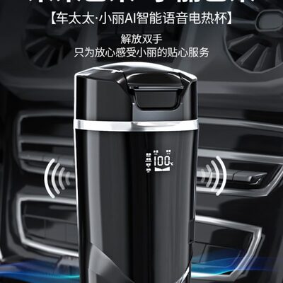 智能车载烧水壶电热水杯12v24v大货车通用神器车家两用保温加热杯