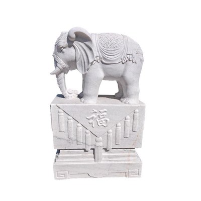 石雕门墩汉白玉抱鼓石一对大象石鼓门当青石别墅庭院貔貅门口摆件