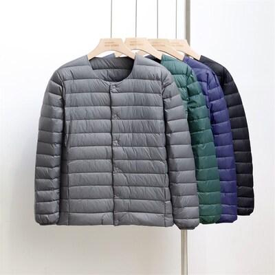 2024新款大码轻薄羽绒服男短款内胆爸爸青少年超马甲马夹秋季内搭