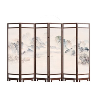 实木屏风隔断墙办公室折叠移动酒店 中式 家用客厅遮挡玄关进门软