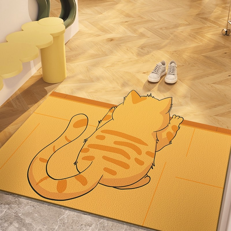 卡通橘猫入户门地垫可裁剪pvc免洗门垫门口进门玄关皮革新款脚垫,居家布艺,入户地垫,淘宝优惠券,粉丝福利购,淘宝优惠卷