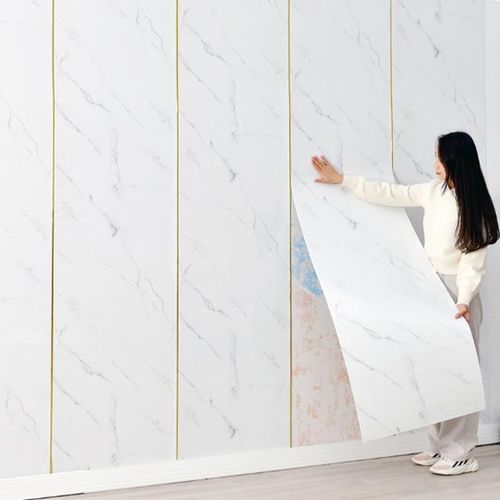 仿大理石瓷砖墙贴卫生间贴纸防水厨房铝塑板客厅电视Y背景自粘墙