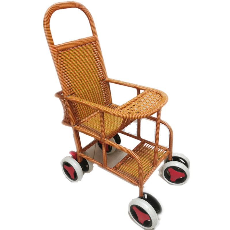 宝宝竹藤推车轻便藤椅仿藤婴儿推车编藤小推车简易编织手推车夏季