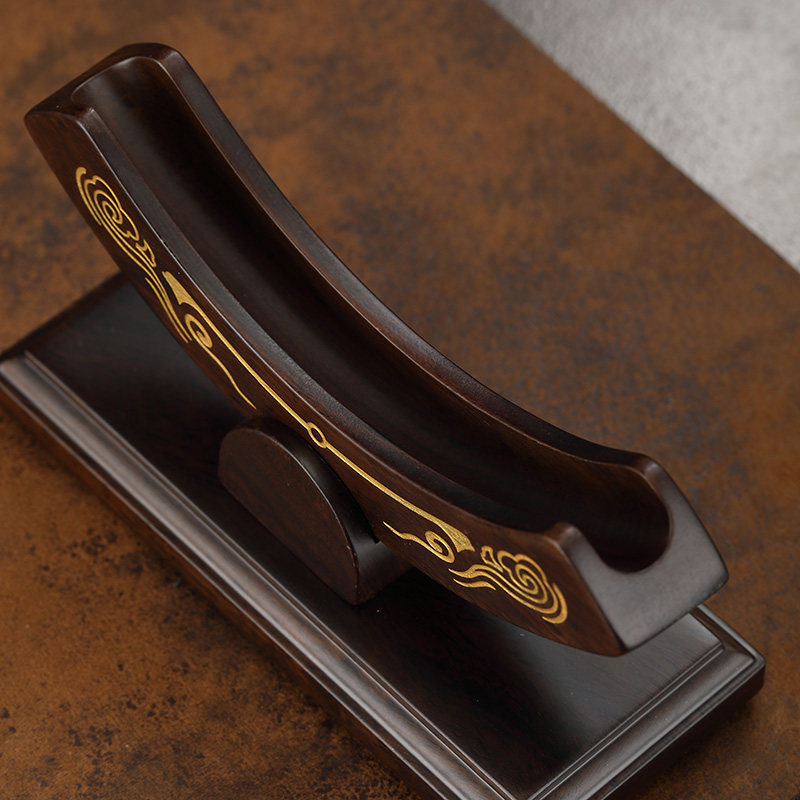 普洱茶架子357g展示架黑檀实木茶架茶叶支架茶具配件茶饼架茶架托