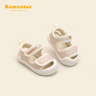 软底男学步鞋 宝宝鞋 子1一3岁夏季 包头防踢沙滩鞋 婴儿透气男宝凉鞋