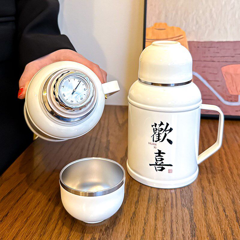 机械显温保温杯2025新款茶水z分离高颜值家用水杯子焖茶壶带手柄