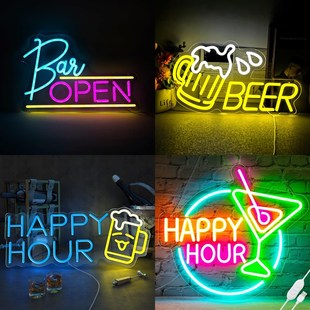 酒吧bar鸡尾酒霓虹灯发光字氛围挂饰商店清吧广告营业牌夜市摆摊