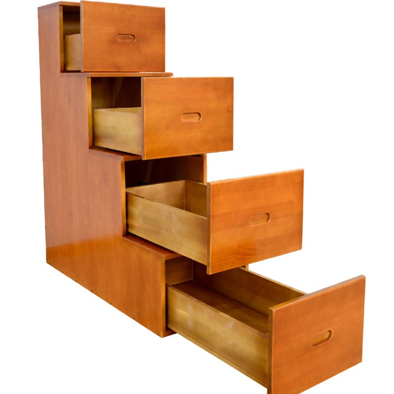 实木家用两用抽屉式储物柜上下铺可收纳柜台阶木梯子阳台阁楼楼梯