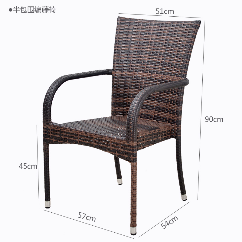 户外桌椅阳台庭院露台咖啡餐饮店藤椅折叠编藤户外桌椅餐椅藤椅子